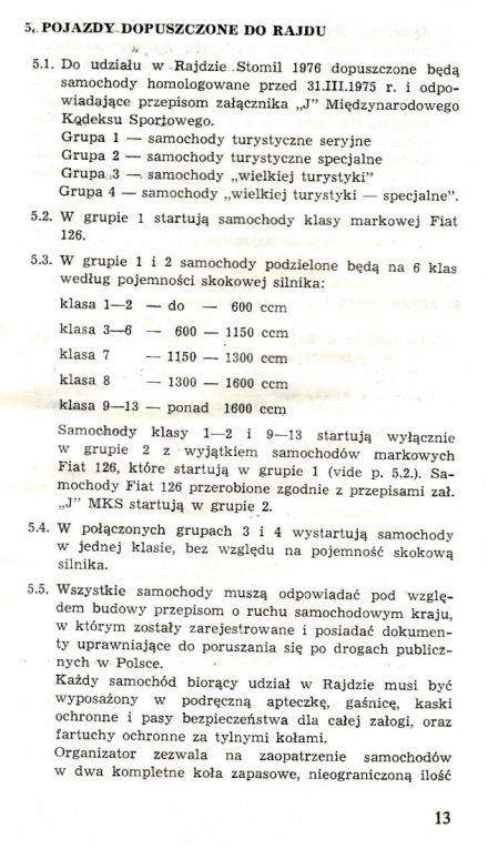 Rajd Stomil - 1976r